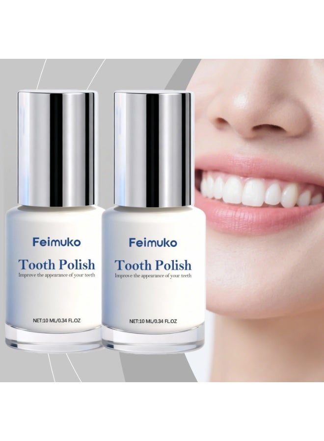 Feimuko 2-PACKS Teeth Polish Care Products |  Improve the Appearance of Your Teeth,Get a Brighter More Confident Smile 10ml*2 - Image 1